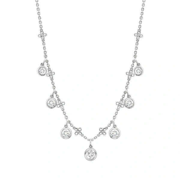 Boodles Beach Medium Seven Stone Platinum Diamond Necklace | Fine Necklaces | Coveti