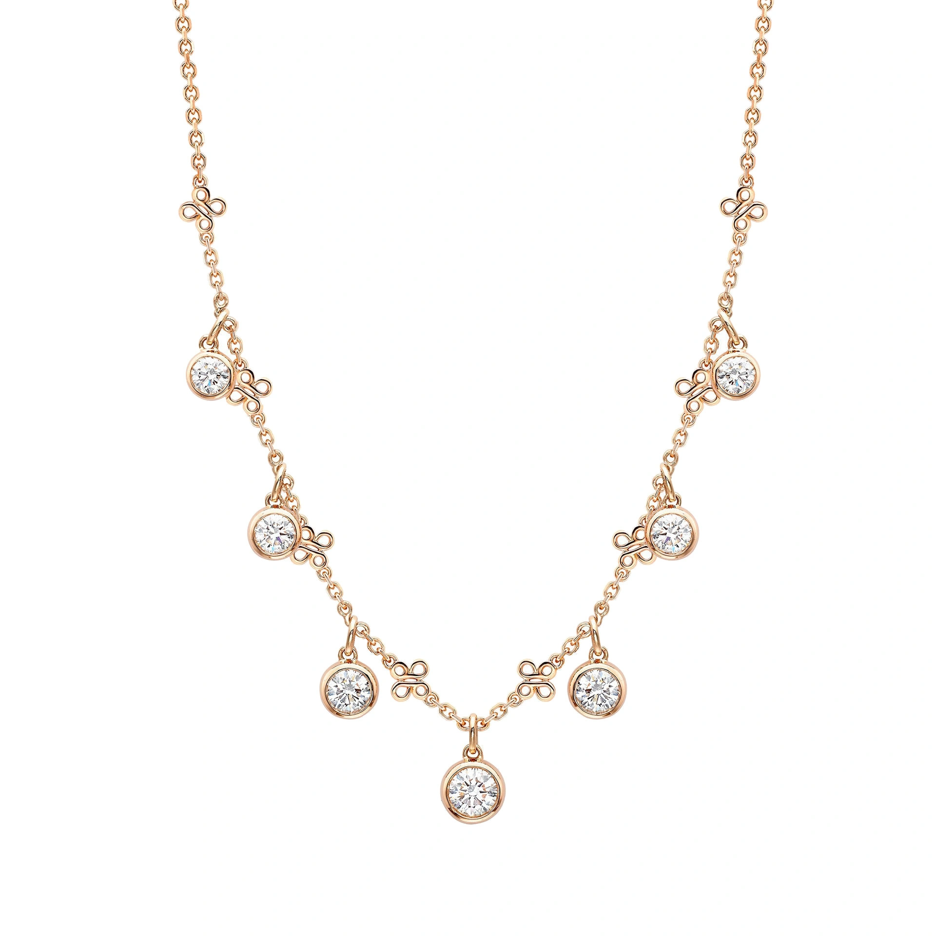Boodles Beach Medium Seven Stone Rose Gold Diamond Necklace Boodles Beach Medium Seven Stone Rose Gold Diamond Necklace | Fine Necklaces | Coveti