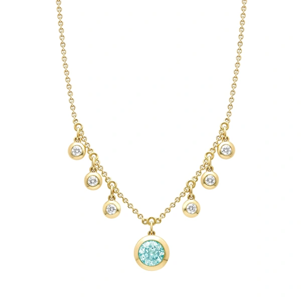 Boodles Beach Paraiba Diamond Yellow Gold Necklace | Fine Necklaces | Coveti