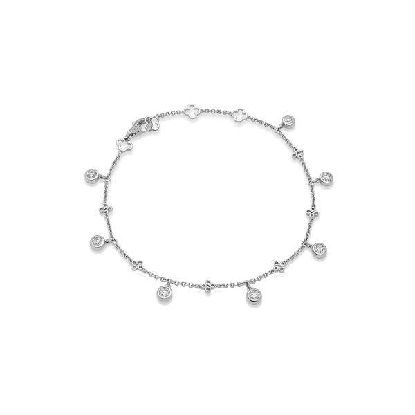 Boodles Beach Platinum Diamond Anklet | Fine Anklets | Coveti