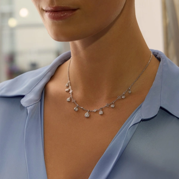 Boodles Beach Platinum Necklace and Earrings Set | Fine Jewellery Sets | Coveti