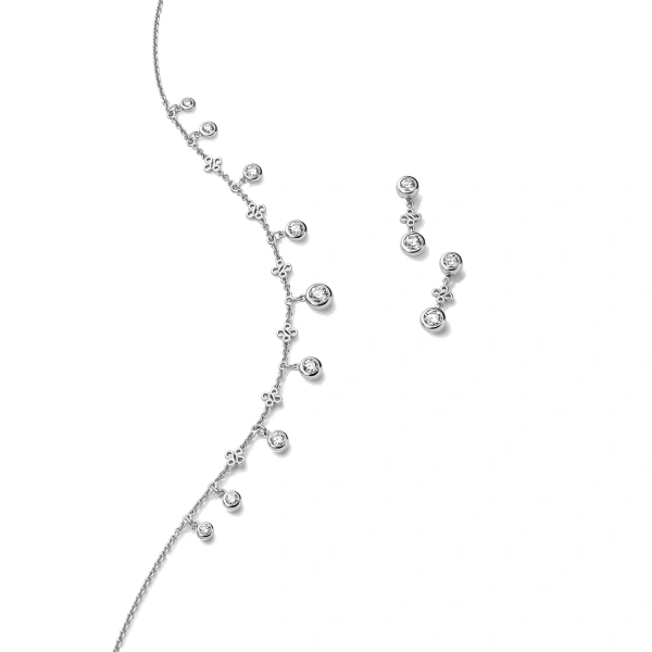 Boodles Beach Platinum Necklace and Earrings Set | Fine Jewellery Sets | Coveti