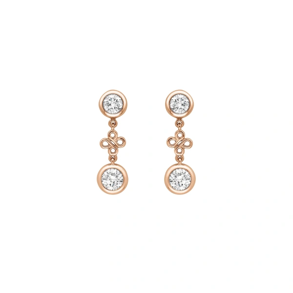 Boodles Beach Rose Gold Detachable Diamond Drop Earrings | Fine Earrings | Coveti