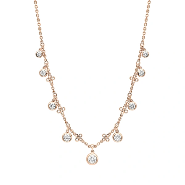 Beach Rose Gold Diamond Necklace
