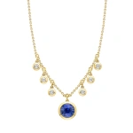 Boodles Beach Sapphire and Diamond Yellow Gold Pendant | Fine Necklaces | Coveti