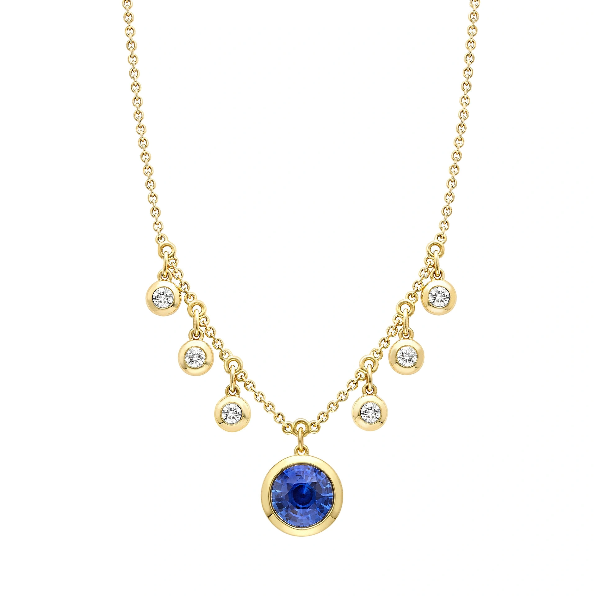 Boodles Beach Sapphire and Diamond Yellow Gold Pendant Boodles Beach Sapphire and Diamond Yellow Gold Pendant | Fine Necklaces | Coveti