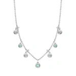 Boodles Beach Seven Stone Platinum Diamond and Paraiba Tourmaline Necklace | Fine Necklaces | Coveti