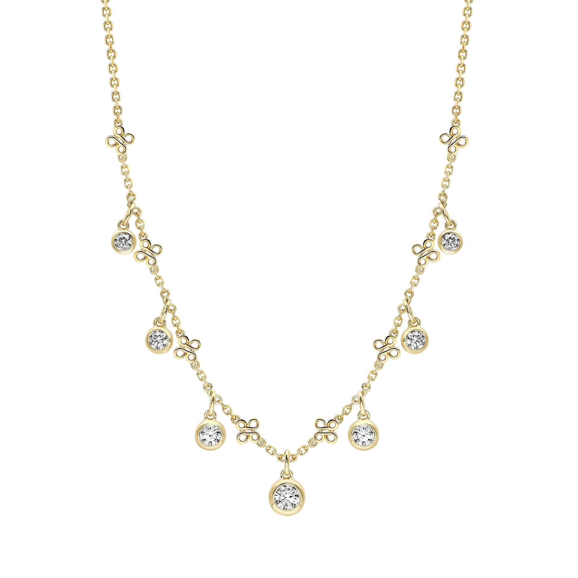 Boodles Beach Small Seven Stone Yellow Gold Diamond Necklace Boodles Beach Small Seven Stone Yellow Gold Diamond Necklace | Fine Necklaces | Coveti