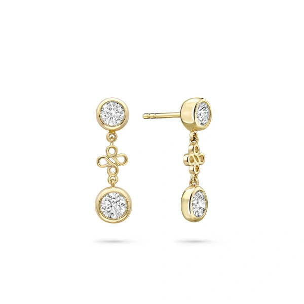 Boodles Beach Yellow Gold Detachable Diamond Drop Earrings | Fine Earrings | Coveti