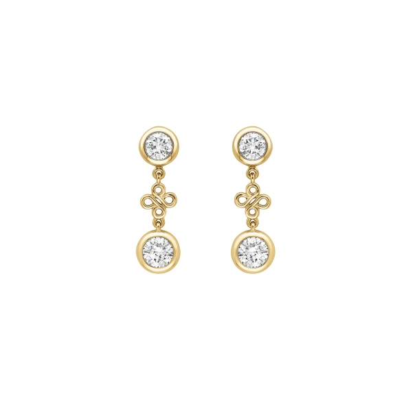 Boodles Beach Yellow Gold Detachable Diamond Drop Earrings | Fine Earrings | Coveti