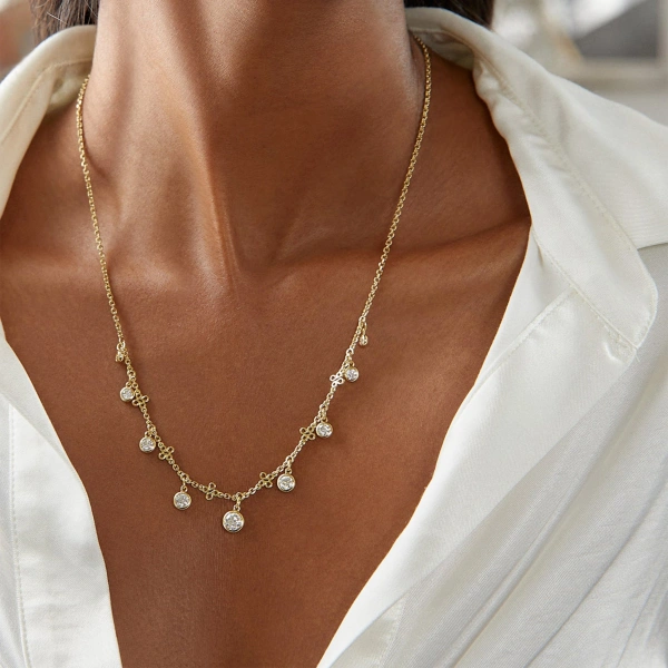 Boodles Beach Yellow Gold Diamond Necklace | Fine Necklaces | Coveti