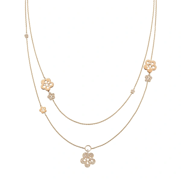 Boodles Blossom Classic Long Rose Gold Necklace | Fine Necklaces | Coveti