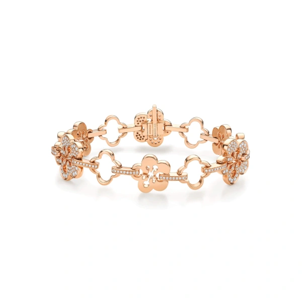 Boodles Blossom Classic Rose Gold Diamond Bracelet | Fine Bracelets | Coveti
