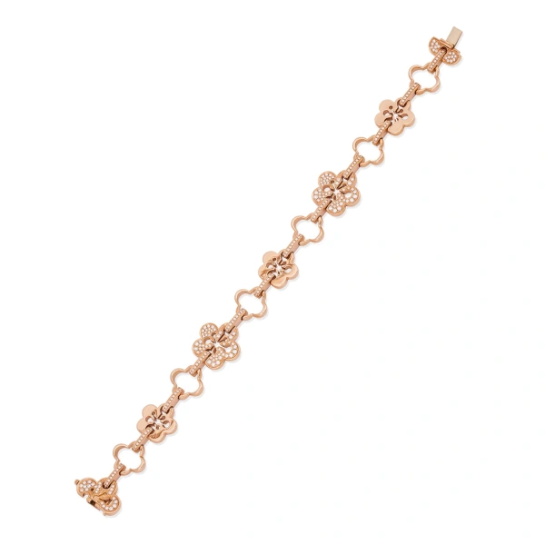 Boodles Blossom Classic Rose Gold Diamond Bracelet | Fine Bracelets | Coveti