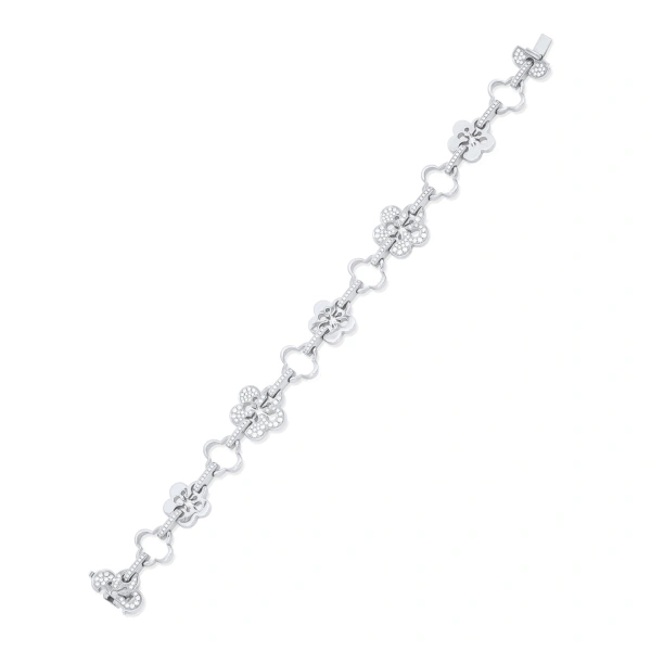 Boodles Blossom Classic White Gold Diamond Bracelet | Fine Bracelets | Coveti