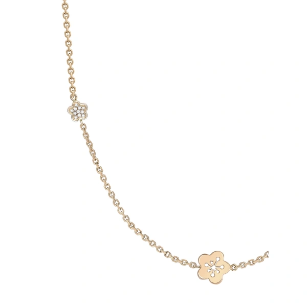 Boodles Blossom Long Rose Gold Charm Necklace | Fine Necklaces | Coveti