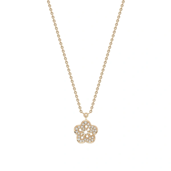 Boodles Blossom Mini Rose Gold Diamond Pendant | Fine Necklaces | Coveti