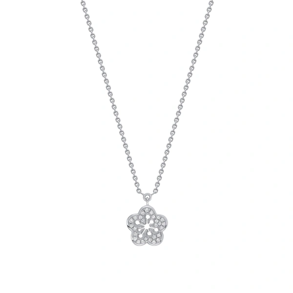 Boodles Blossom Mini White Gold Diamond Pendant | Fine Necklaces | Coveti