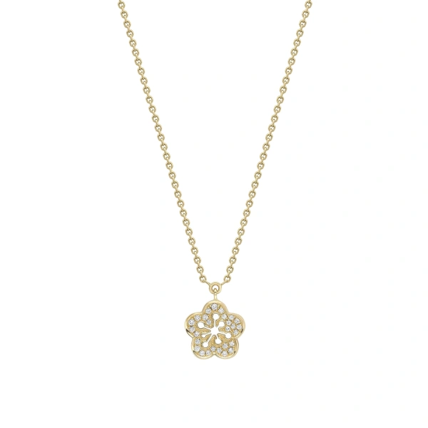 Boodles Blossom Mini Yellow Gold Diamond Pendant | Fine Necklaces | Coveti