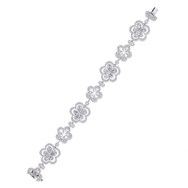 Boodles Blossom Pear Shape White Gold Diamond Bracelet | Fine Bracelets | Coveti