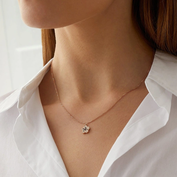 Boodles Blossom Rose Gold Pendant and Earrings Set | Fine Jewellery Sets | Coveti