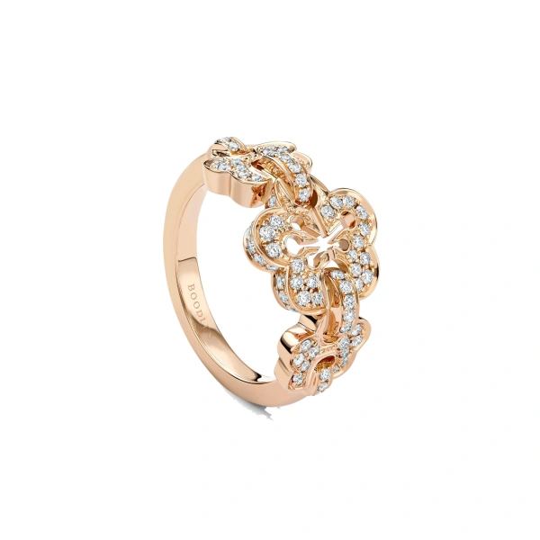 Boodles Blossom Triple Rose Gold Diamond Ring | Fine Rings | Coveti