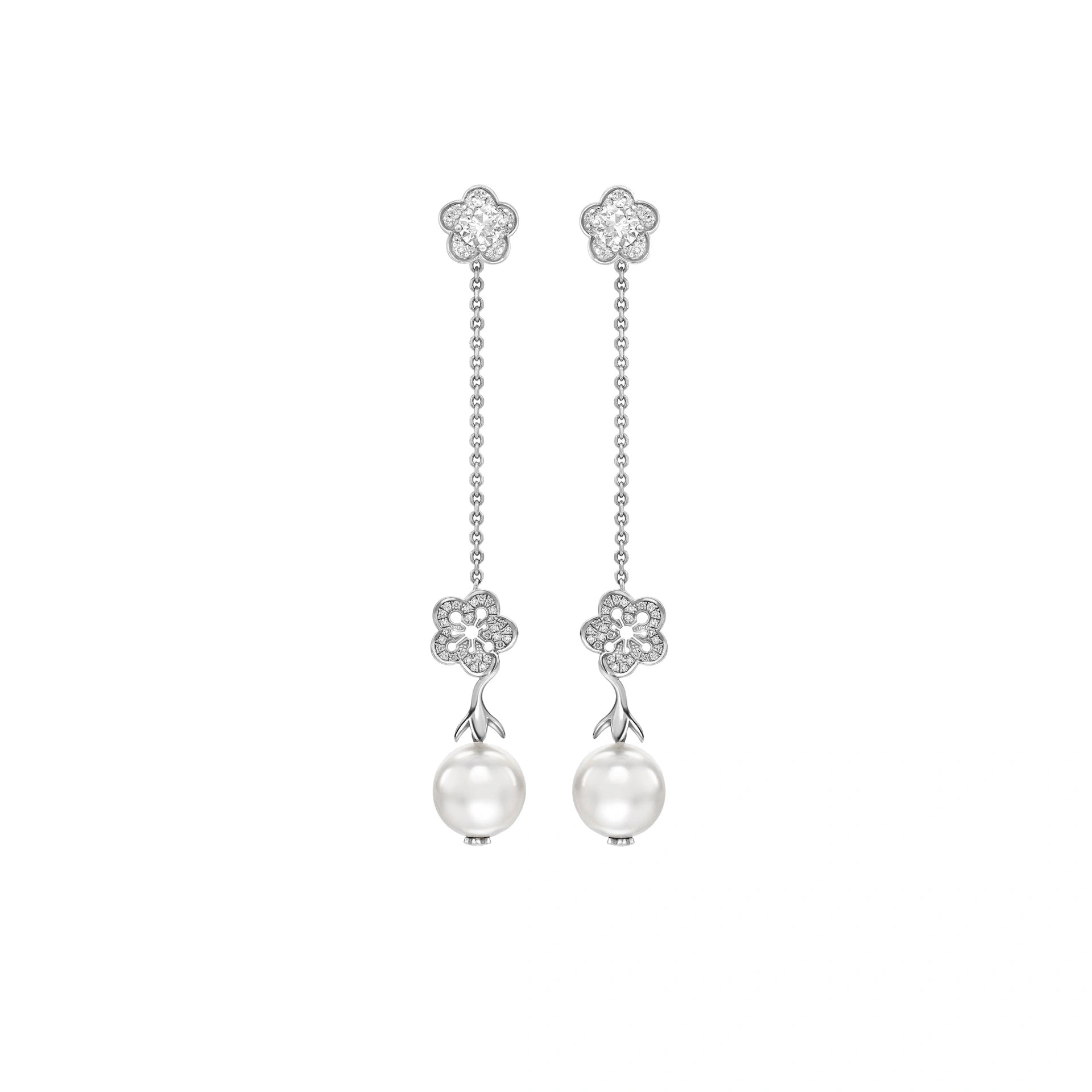 Boodles Blossom White Gold Detachable Pearl Drop Earrings Boodles Blossom White Gold Detachable Pearl Drop Earrings | Fine Earrings | Coveti