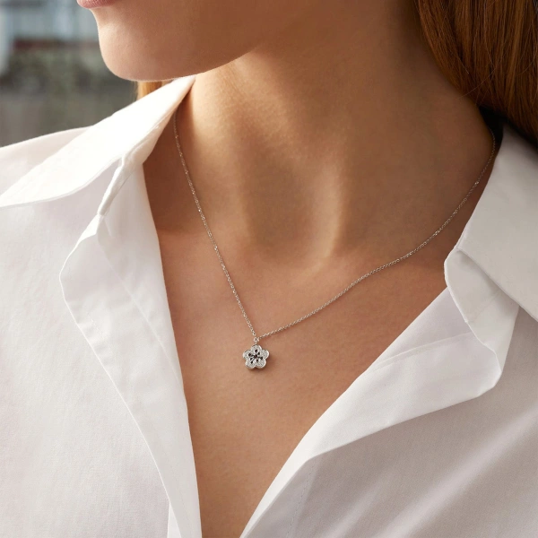 Boodles Blossom White Gold Pendant and Earrings Set | Fine Jewellery Sets | Coveti