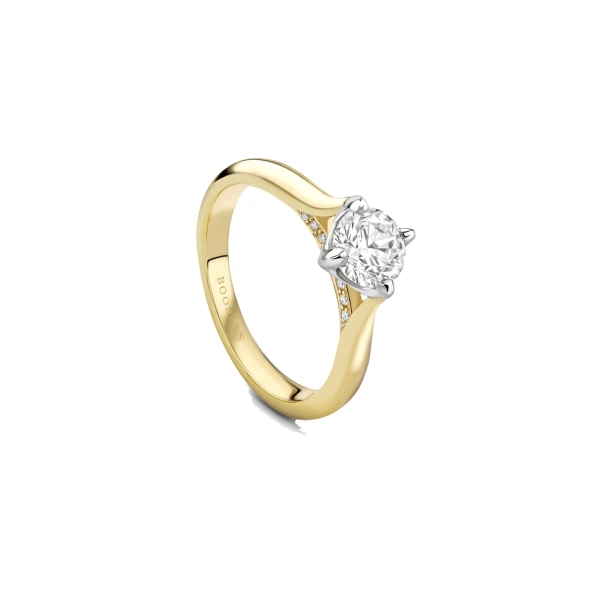 Boodles Boodles Brilliance Yellow Gold Diamond Engagement Ring 0.9 Carat FVS1 | Fine Rings | Coveti