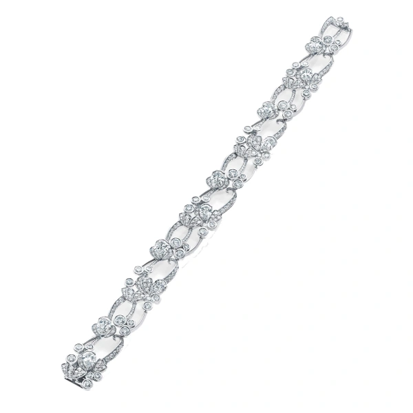 Boodles Chalk Stream Open Platinum Diamond Bracelet | Fine Bracelets | Coveti
