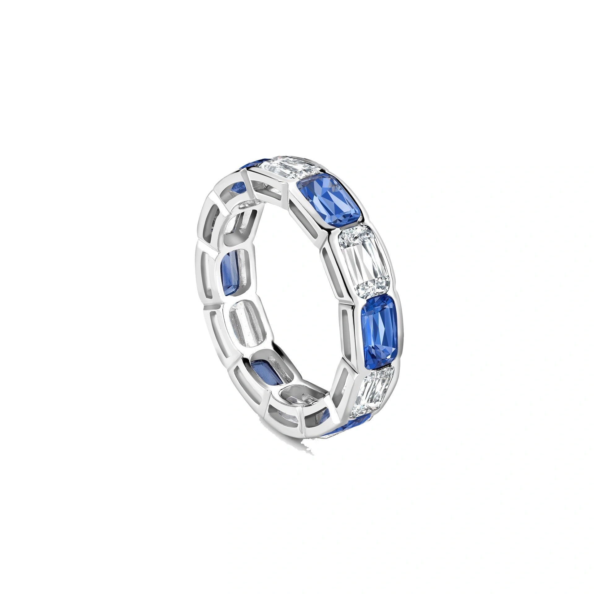 Boodles Classic Ashoka Diamond Sapphire Scalloped Full Hoop Platinum Eternity Ring Boodles Classic Ashoka Diamond Sapphire Scalloped Full Hoop Platinum Eternity Ring | Fine Rings | Coveti