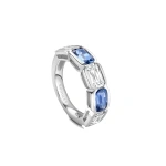 Boodles Classic Ashoka Diamond Sapphire Scalloped Platinum Eternity Ring | Fine Rings | Coveti