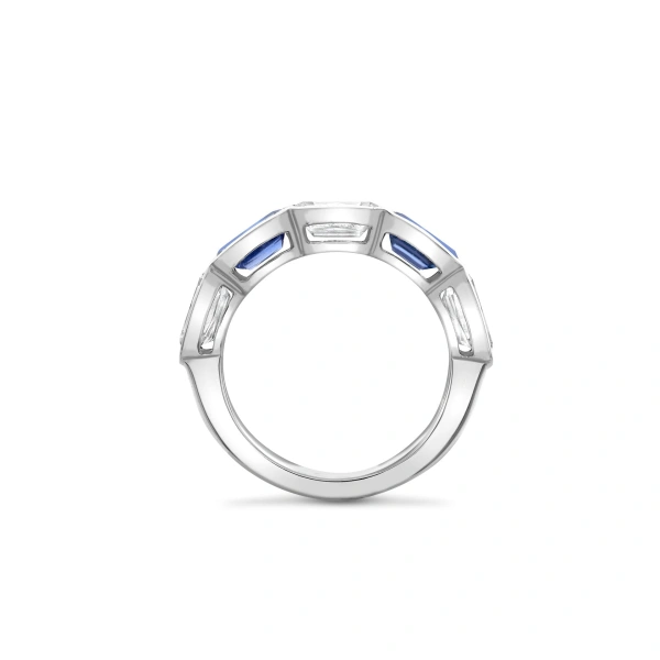 Boodles Classic Ashoka Diamond Sapphire Scalloped Platinum Eternity Ring | Fine Rings | Coveti