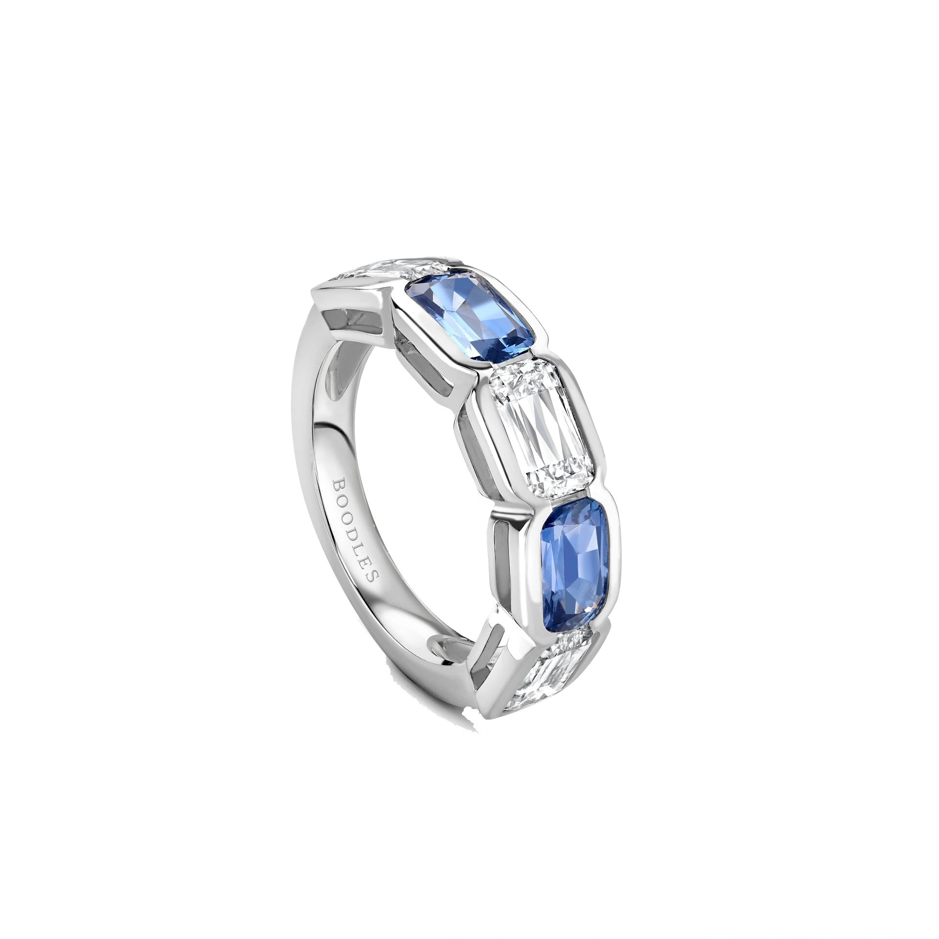 Boodles Classic Ashoka Diamond Sapphire Scalloped Platinum Eternity Ring Boodles Classic Ashoka Diamond Sapphire Scalloped Platinum Eternity Ring | Fine Rings | Coveti