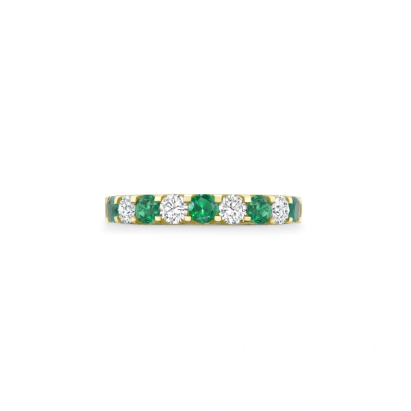 Boodles Classic Evermore Emerald Diamond Yellow Gold Eternity Ring | Fine Rings | Coveti