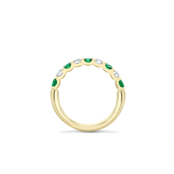 Boodles Classic Evermore Emerald Diamond Yellow Gold Eternity Ring | Fine Rings | Coveti