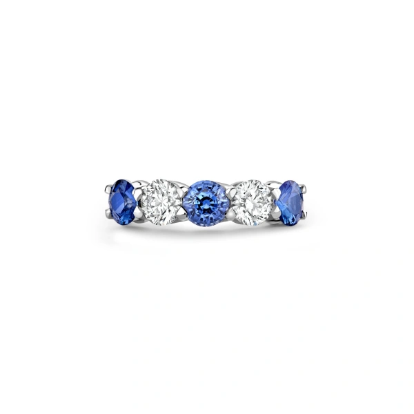 Boodles Classic Evermore Five Stone Sapphire Platinum Eternity Ring | Fine Rings | Coveti