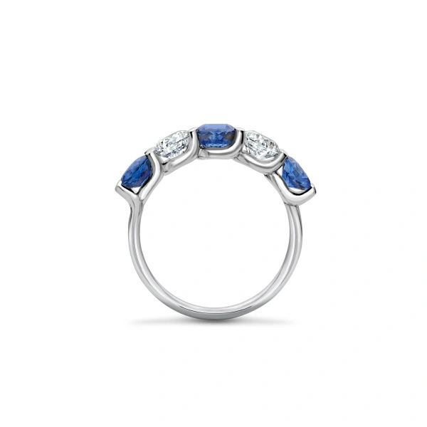 Boodles Classic Evermore Five Stone Sapphire Platinum Eternity Ring | Fine Rings | Coveti