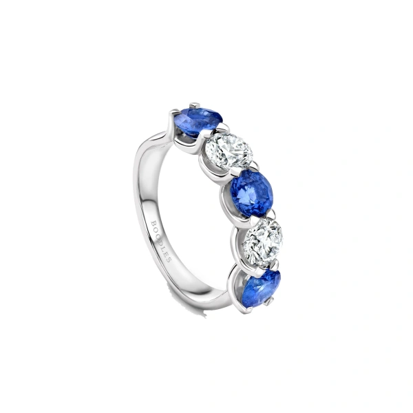 Boodles Classic Evermore Five Stone Sapphire Platinum Eternity Ring | Fine Rings | Coveti