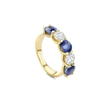 Boodles Classic Evermore Five Stone Sapphire Yellow Gold Eternity Ring | Fine Rings | Coveti