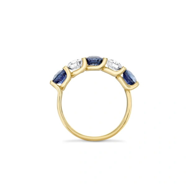 Boodles Classic Evermore Five Stone Sapphire Yellow Gold Eternity Ring | Fine Rings | Coveti