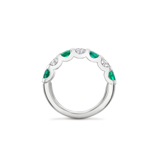 Boodles Classic Evermore Medium Emerald Diamond Platinum Eternity Ring | Fine Rings | Coveti