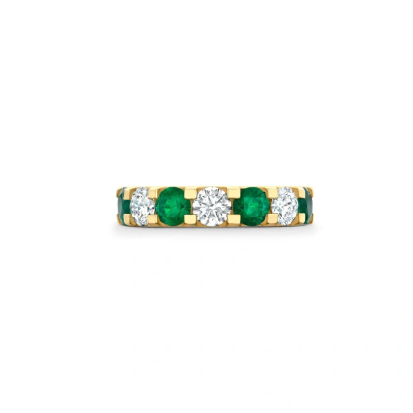 Boodles Classic Evermore Medium Emerald Diamond Yellow Gold Eternity Ring | Fine Rings | Coveti