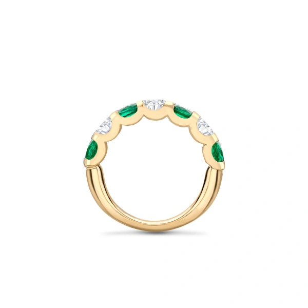 Boodles Classic Evermore Medium Emerald Diamond Yellow Gold Eternity Ring | Fine Rings | Coveti