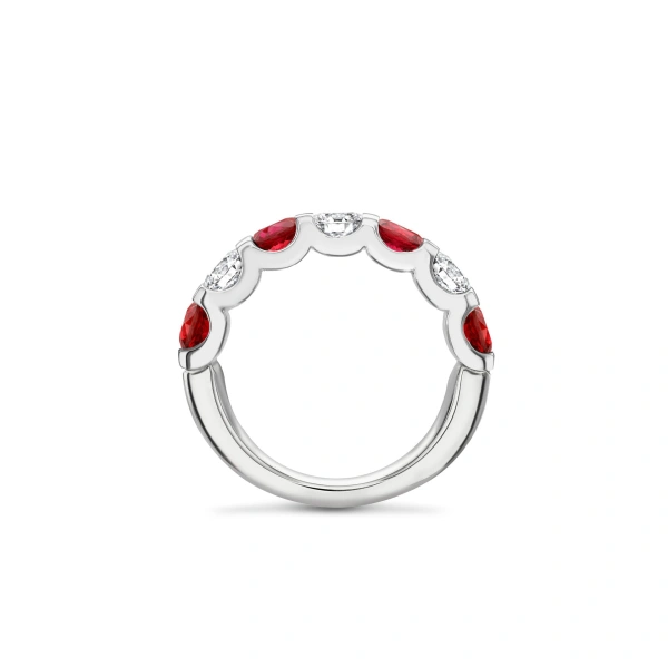 Boodles Classic Evermore Medium Ruby Diamond Platinum Eternity Ring | Fine Rings | Coveti