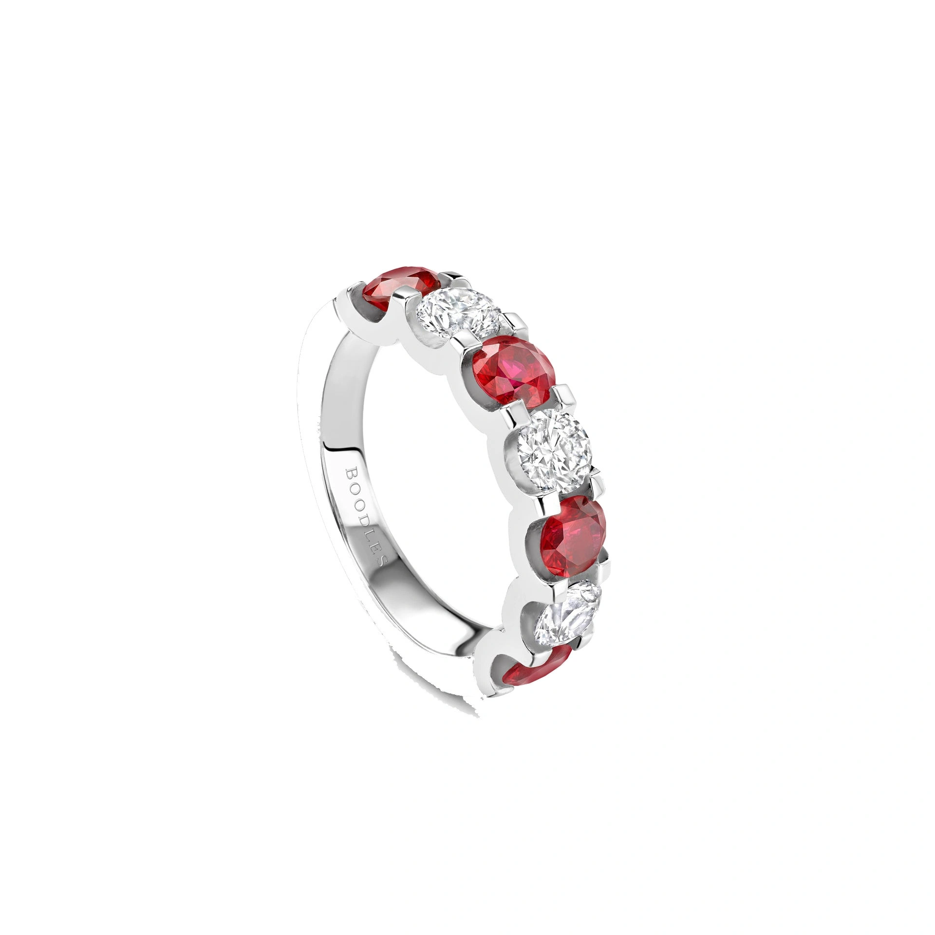 Boodles Classic Evermore Medium Ruby Diamond Platinum Eternity Ring Boodles Classic Evermore Medium Ruby Diamond Platinum Eternity Ring | Fine Rings | Coveti