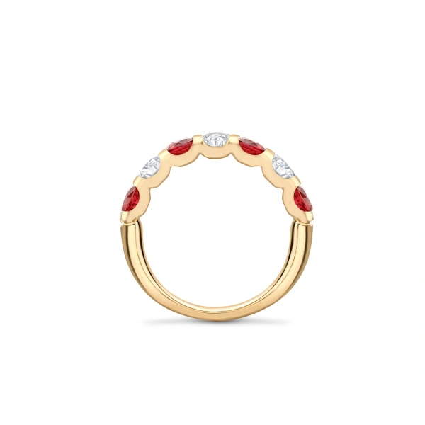 Boodles Classic Evermore Medium Ruby Diamond Yellow Gold Eternity Ring | Fine Rings | Coveti