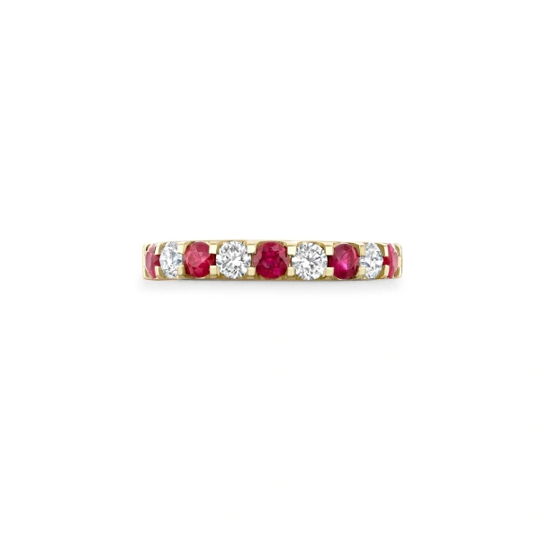 Boodles Classic Evermore Ruby Diamond Yellow Gold Eternity Ring | Fine Rings | Coveti
