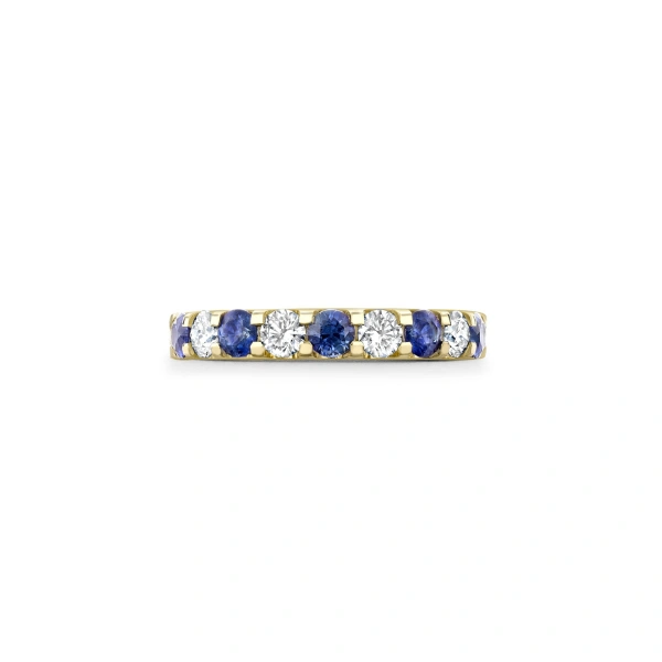 Boodles Classic Evermore Sapphire Diamond Yellow Gold Eternity Ring | Fine Rings | Coveti