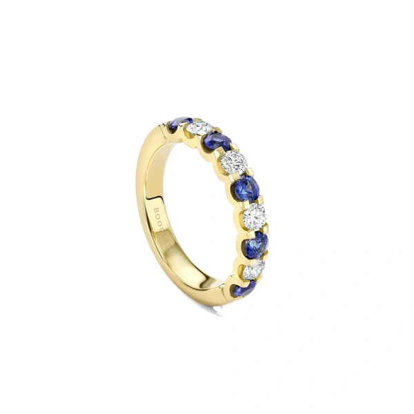 Classic Evermore Sapphire Diamond Yellow Gold Eternity Ring